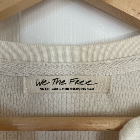 Free People Mikah Layering Cuff Thermal Top in Cream Combo Size Small - Picture 6 of 7